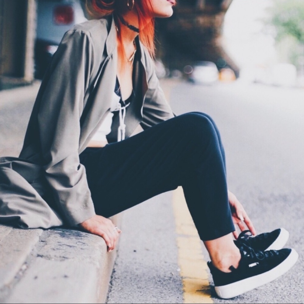 puma | black suede platform sneakers - Picture 3 of 8